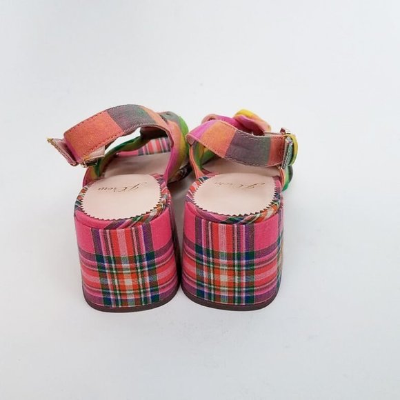 J. CREW Twisted-Knot Penny Sandals in Plaid 6.5 - Picture 7 of 8